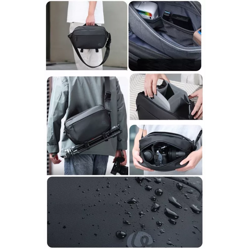 Ulanzi PB038 Travel Sling Bag V2 - Schwarz, 7L, wasserabweisend