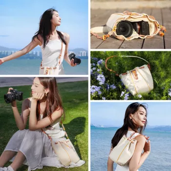 ULANZI DS01 Crossbody Sling Bag für Kamera, spiegellose Systemkameras, Handy - Beige