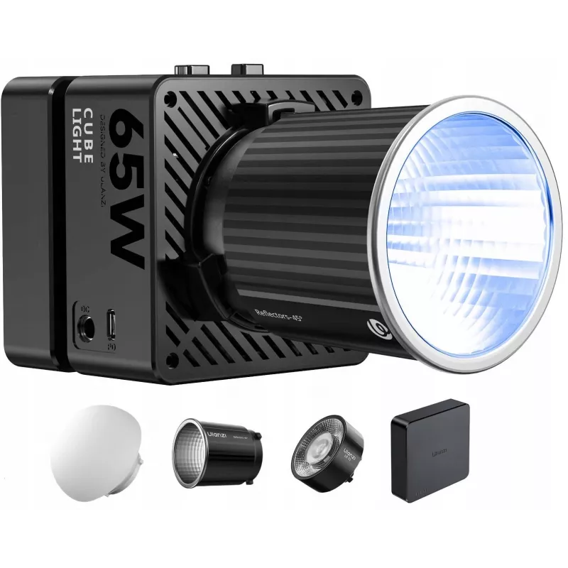 Ulanzi EC65 65W COB LED Video Light Studio Lamp mit Bowens Mount, 2700K-6500K, CRI≥95, TLCI≥96, Bluetooth App-Steuerung