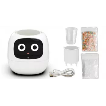 PlantsIO IVY White Hydroponic Smart Garden mit Vollspektrum-LED-Wachstumslampen, 4 Pflanzenkapseln, automatischer Bewässerung, App-Steuerung
