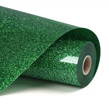 LOKLIK Glitzer-Flexfolie zum Aufbügeln, Grün, 30,5 x 90 cm