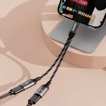 Dudao L13C+ 2-in-1 USB-C auf USB-C Adapter mit Audio und Laden