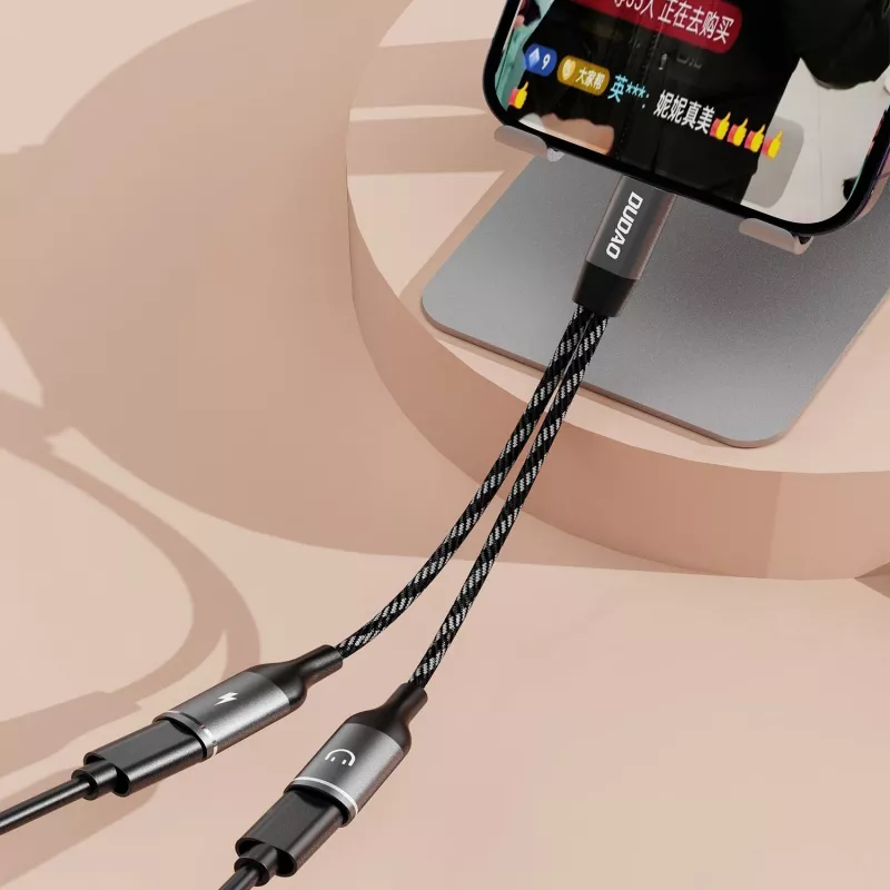 Dudao L13C+ 2-in-1 USB-C auf USB-C Adapter mit Audio und Laden
