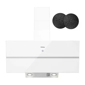 ISEASY TV1390D4-CC-I2 Wandhaube 90cm 750m³/h Edelstahl Schwarzglas