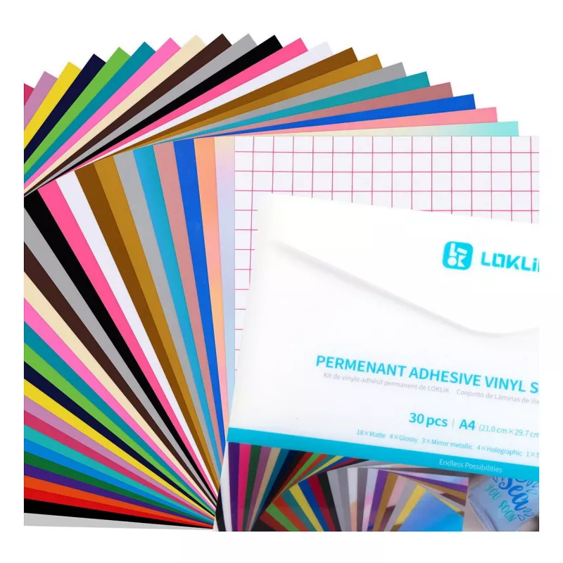 LOKLIK Permanent haftende Vinyl-Material-Set (A4)