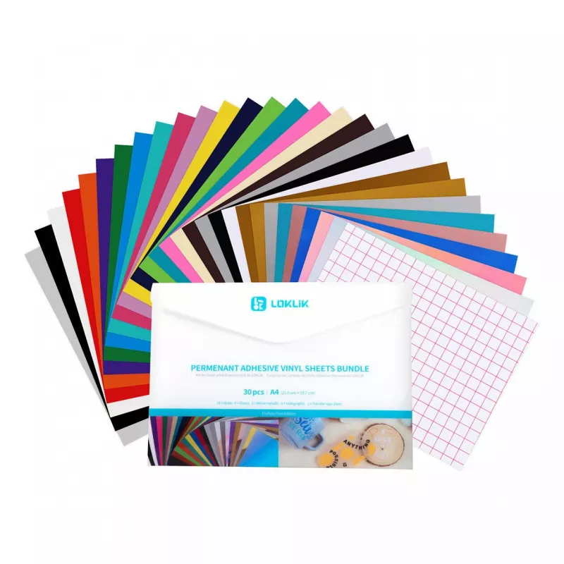 LOKLIK Permanent haftende Vinyl-Material-Set (A4)