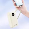 Powerbank Dudao K14+ 20000mAh 22,5W USB-C / USB-A mit integrierten Lightning- und USB-C-Kabeln - Weiß