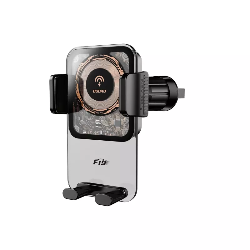 Dudao F19 Handyhalterung fürs Auto mit kabellosem Ladegerät 15W - Schwarz