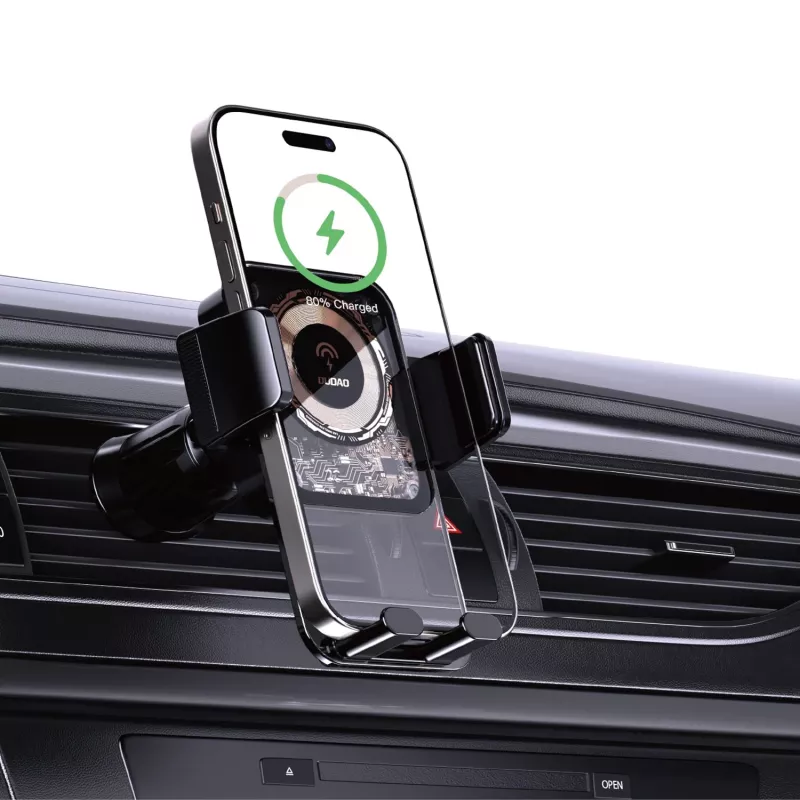 Dudao F19 Handyhalterung fürs Auto mit kabellosem Ladegerät 15W - Schwarz