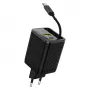 Dudao A67EU GaN 67W Charger mit integriertem ausziehbarem USB-C-Kabel, Power Delivery Quick Charge - Schwarz