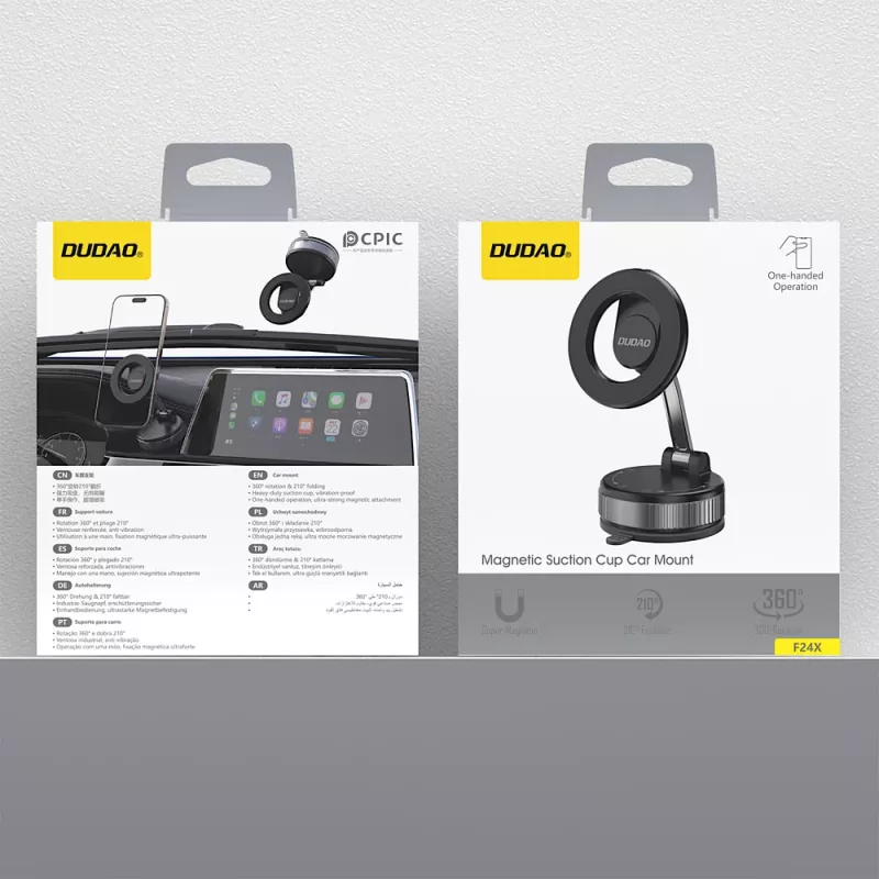 Dudao F24X Car Mount mit Saugnapf, MagSafe-kompatibel - Schwarz