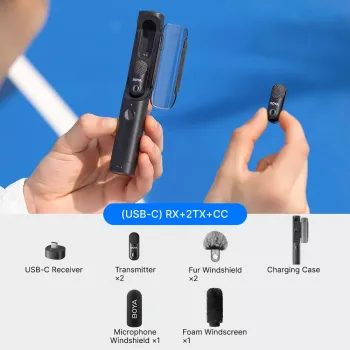 BOYA MAGIC-05 Wireless Mikrofon 2.4GHz USB-C - Schwarz