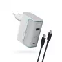 CUKTECH AD1003EU 100W GaN Wall Charger 2x USB-C + USB-A with Cable - White