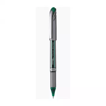Pentel EnerGel-X Retractable Gel Pen - Green Ink - 0.5 mm Tip - 0.25 mm Line - Gray Barrel