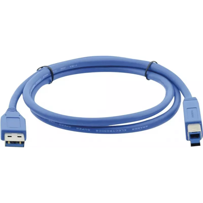 Kramer C-USB3/AB-3 USB-3.0-Kabel, USB-A Stecker auf USB-B Stecker, 0,9 m (3 ft), Blau