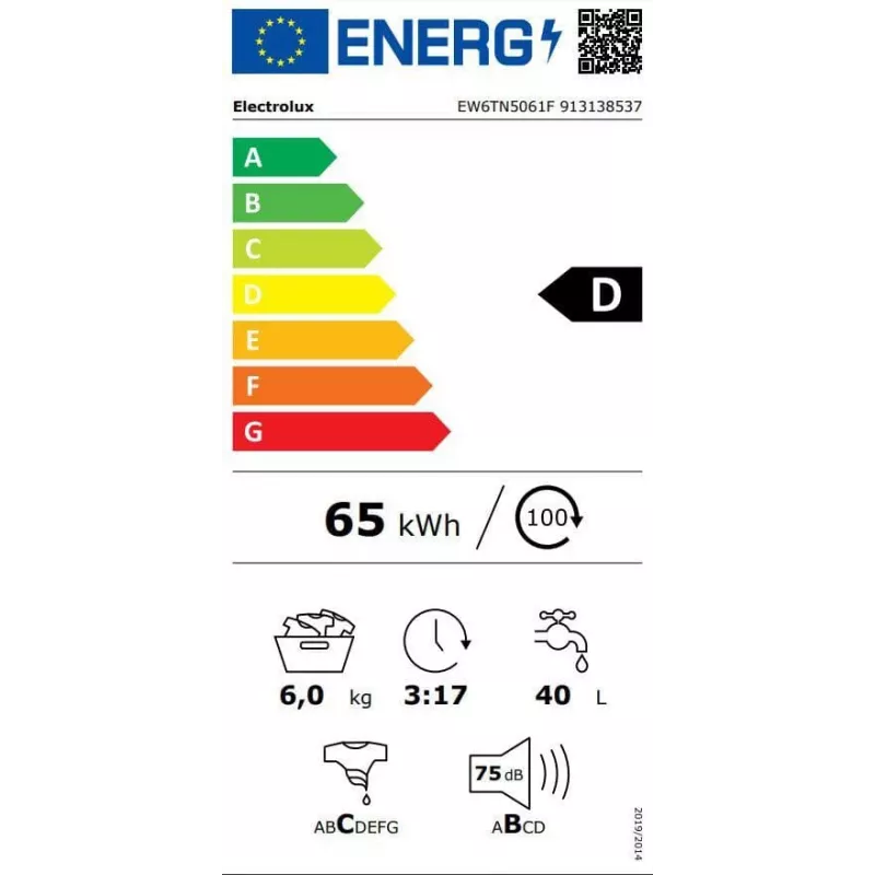 Electrolux EW6TN5061F Toplader-Waschmaschine, 6 kg, 1000 U/min, Weiß
