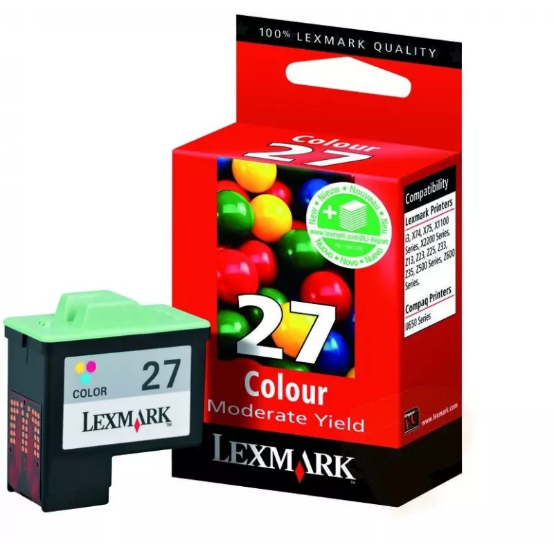 Lexmark No. 27 Tri-Color Ink Cartridge (Cyan, Magenta, Yellow) - Standard Yield