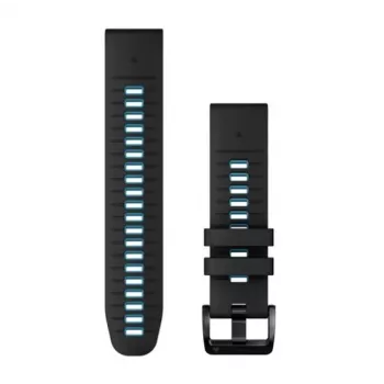 Garmin QuickFit 22 mm Silikon-Armband für Uhren, Schwarz/Blau (010-13280-05)