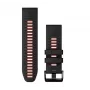Garmin QuickFit 26mm Silicone Watch Band Black/Red 010-13281-06