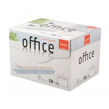 ELCO Office Briefumschlag C6 (114 x 162 mm), ohne Fenster, haftklebend, 80 g/m², Weiß, 200 Stück (74531.12)