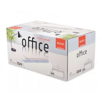 ELCO Office Briefumschlag C5/6 (114 x 229 mm), ohne Fenster, haftklebend, 80 g/m², Weiß, 200 Stück (74532.12)