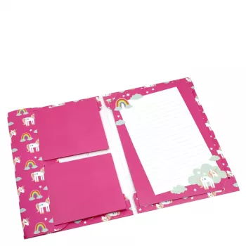 Artoz Papier 334001-03 Briefpapier mit Umschlägen, Unicorn pink (ca. DIN A5), 80 g/m², 1 Packung