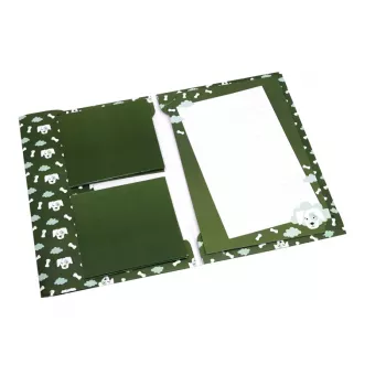 Artoz Papier Briefpapier mit Umschlägen Hundemotiv Olivgrün ca. DIN A5 80 g/m² 1 Pack