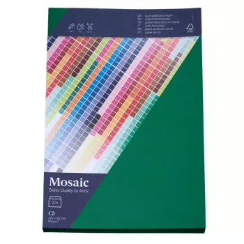 Artoz Papier Mosaic Umschläge DIN C5 ohne Fenster Tannengrün Nassklebend 20 Stück