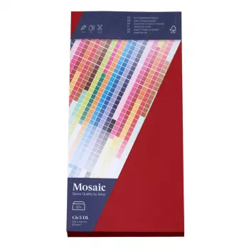 Artoz Papier Mosaic Umschläge DIN Lang ohne Fenster Rot 20er-Pack