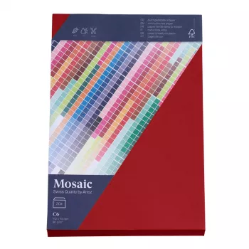 Artoz Papier Mosaic Umschläge DIN C6 ohne Fenster Feuerrot nassklebend 20 Stück