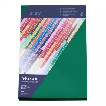 Artoz Papier Mosaic Umschläge DIN B6 ohne Fenster Tannengrün nassklebend 20 Stück