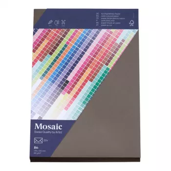 Artoz Papier Mosaic Umschläge DIN B6 fensterlos Graphit gummiert 20er Pack