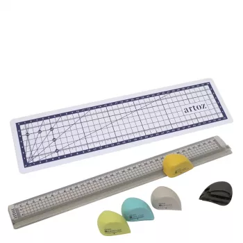 Artoz Papier Schneidelineal-Set 7-teilig 32,0 cm transparent