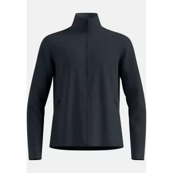 Odlo Grid Fleece Mid Layer Full Zip Jacket - Black Melange, Größe L