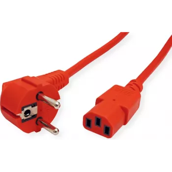 ROLINE Stromkabel IEC320 C13, gerade, rot, 0,8 m