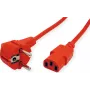ROLINE Stromkabel IEC320 C13, gerade, rot, 0,8 m