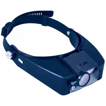 Discovery Crafts DHD 20 Kopf-Lupe mit 6 austauschbaren Linsen, LED-Beleuchtung, Schwarz/Grau