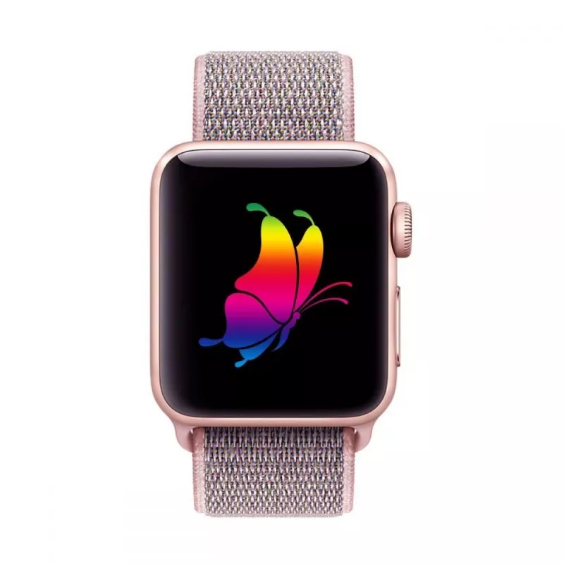 TECH-PROTECT Nylon Apple Watch 4 / 5 / 6 / 7 / 8 / SE (38 / 40 / 41 mm) Pink Sand Sport Loop Strap