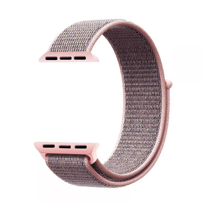 TECH-PROTECT Nylon Apple Watch 4 / 5 / 6 / 7 / 8 / SE (38 / 40 / 41 mm) Pink Sand Sport Loop Strap