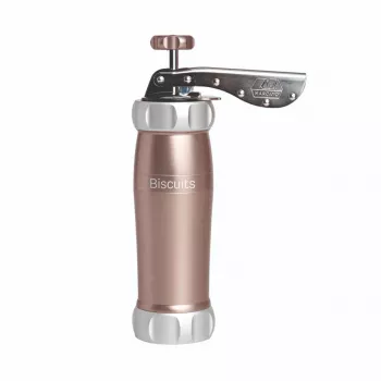 Marcato Pastry Press Powder Pink - Manuelle Kekspresse mit 20 Formen