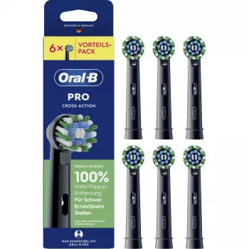 Oral-B Pro CrossAction Ersatzbürstenköpfe Schwarz 6er-Pack (015424)