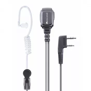 Midland MA 31LK Pro Kabelgebundenes Headset mit Akustikrohr - Schwarz/Transparent