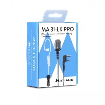 Midland MA 31LK Pro Kabelgebundenes Headset mit Akustikrohr - Schwarz/Transparent