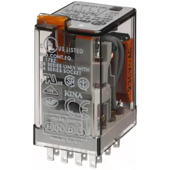 Finder Miniatur-Industriesteckrelais 55.34.8.230.5050, 4PDT, 230 V AC, 7 A