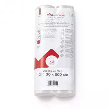 Magic Vac 2 Vakuumierfolienrollen mit Etikett 30 cm x 6 m