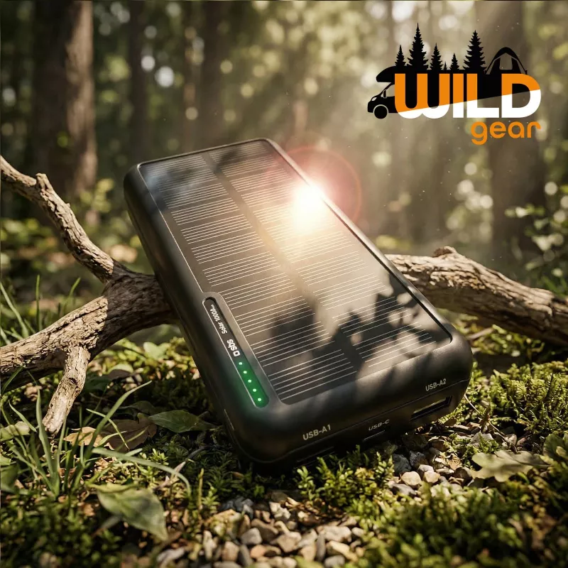 SBS Solar Power Bank USB/USB-C 10000 mAh Schwarz
