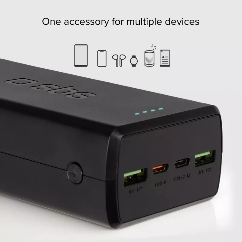 SBS Powerbank 30000 mAh Power Delivery 20W Multi-Port Schwarz