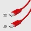 SBS TECABLETISSUETCCR USB-C auf USB-C Kabel 1,5 m 60 W geflochten Rot