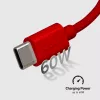 SBS TECABLETISSUETCCR USB-C auf USB-C Kabel 1,5 m 60 W geflochten Rot