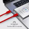 SBS TECABLETISSUETCCR USB-C auf USB-C Kabel 1,5 m 60 W geflochten Rot